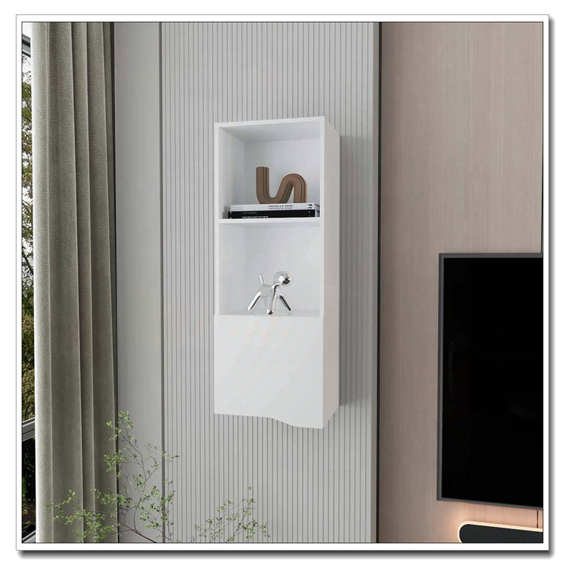 Armoire murale blanche avec une porte, White