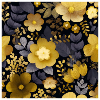 Yellow Flowers Quilted Bedspread All Sizes