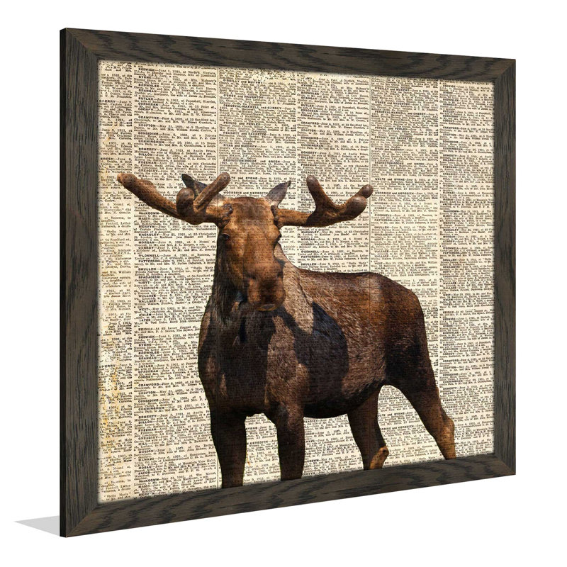 «Country Moose I», impression, H 25,5 po x l 25,5 po x P 1 po, Cadre chocolat patiné