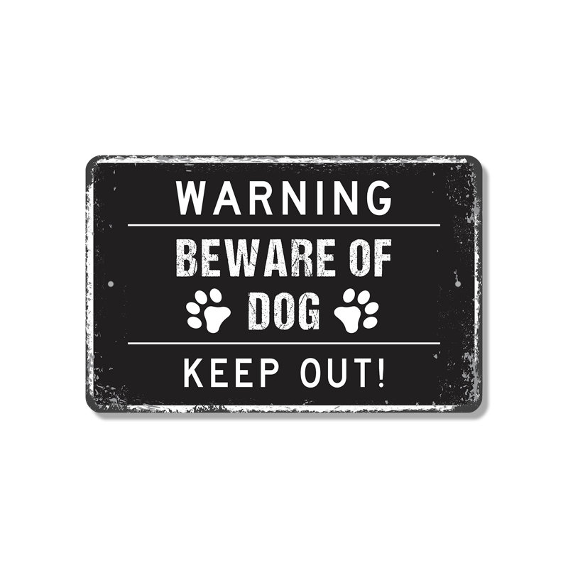 Panneau en plastique Beware Of Dog 8 po x 12 po
