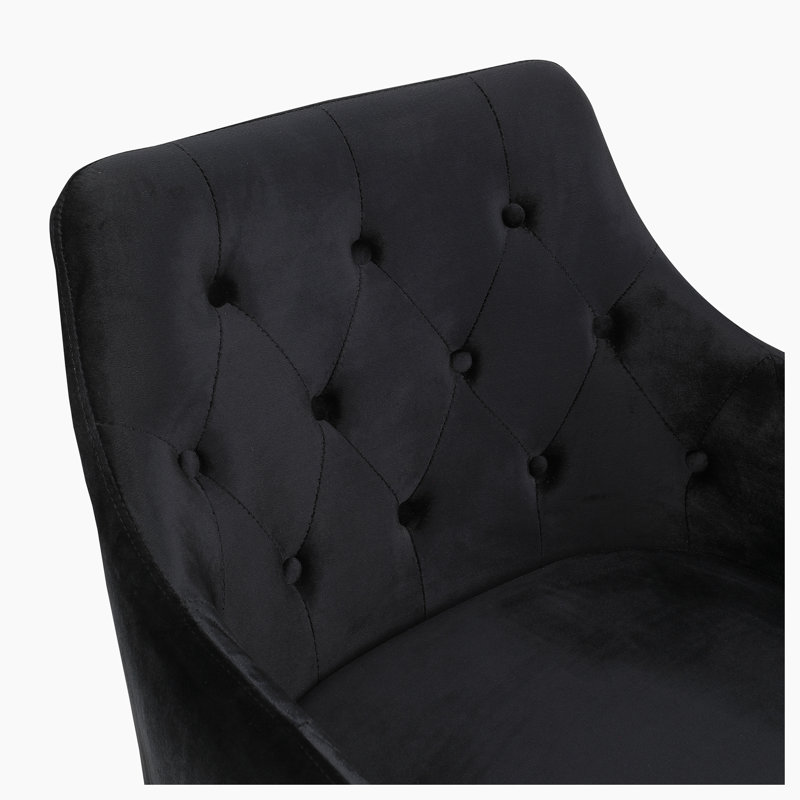 Fauteuil capitonné de 26 po de largeur, Tissu noir