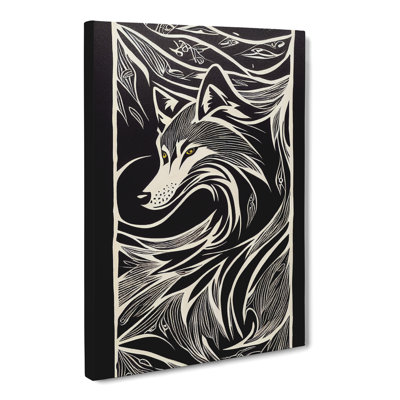 CAN-V0523-2924X Wolf Sgraffito - Wrapped Canvas Print