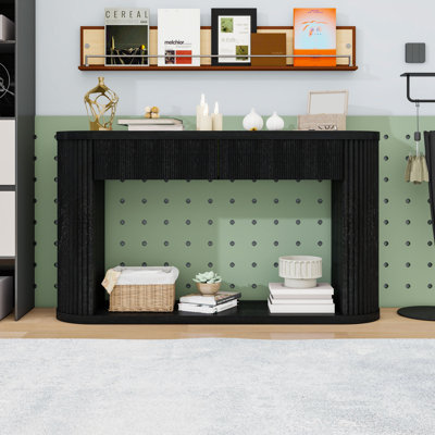 Elegant Console Table with Dual Storage Drawers and Bottom Shelf
