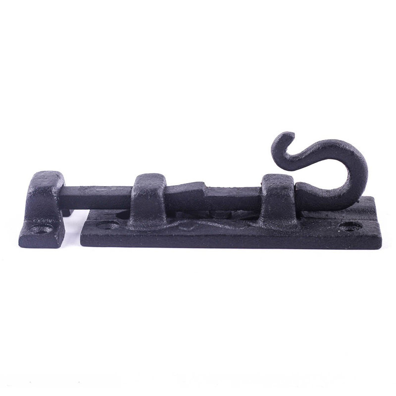 Black Wrought Iron 4" Offset Slide Bolt Latch