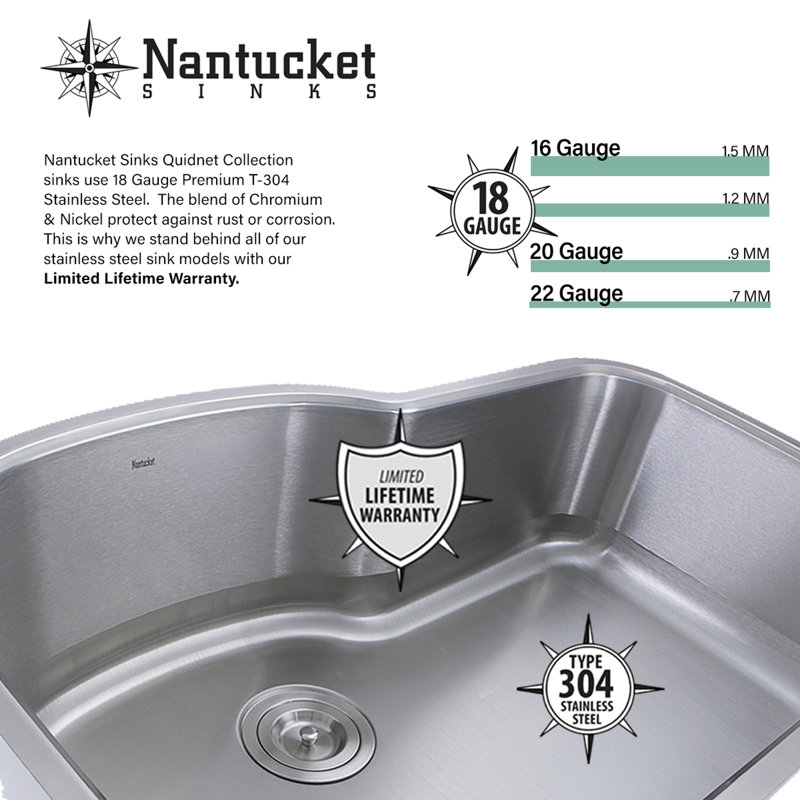 Madaket 25" 304 Stainless Steel Drop-In Single Basin Kitchen Sink