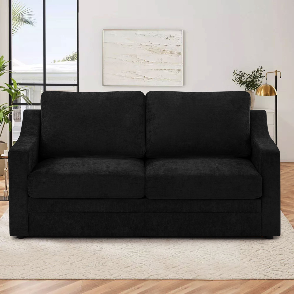 Ebern Designs 67" Upholstered Loveseat Modern Sofa With Thickened ...