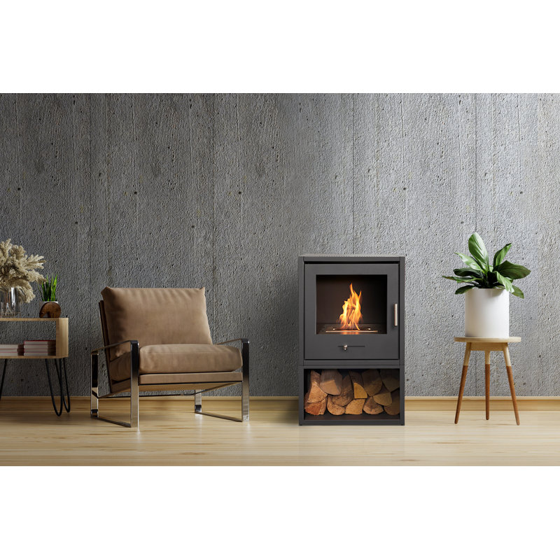 Adilynn Belfry Heating 52cm W Black Bio-Ethanol Stove