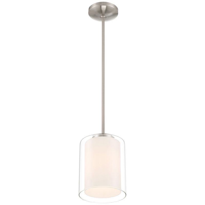 Luminaire suspendu cylindrique simple à 1 lumière Nazier, Acier