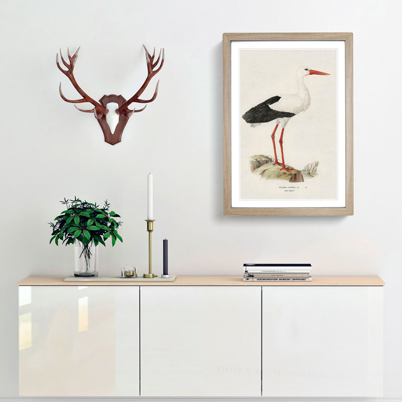 White Stark by Von Wright - Framed Print, Oak, 60cm H x 40cm W x 2cm D