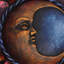 Sculpture murale en acier eclipse brillante