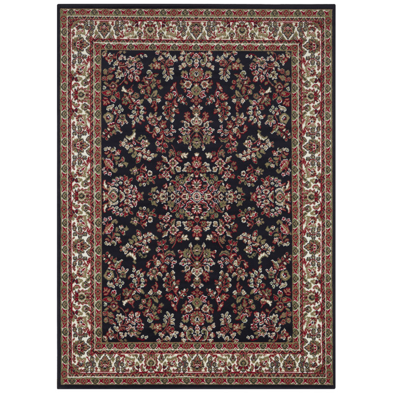 Zabul Tufted Black/Beige/Red Rug, Rectangle 160 x 220cm