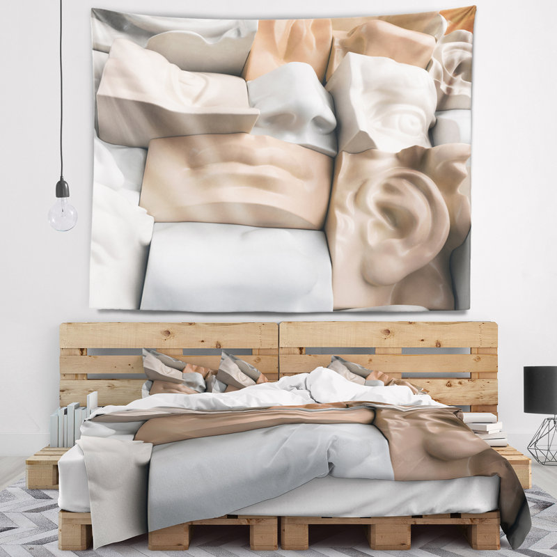 Tapisserie abstract abstract mannequin blocks, H 78 po x l 92 po