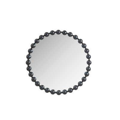 Beaded Round Wall Mirror 27"D