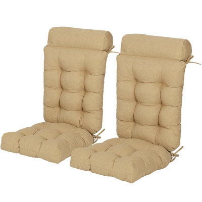 Outdoor High Back Chair Cushion Set