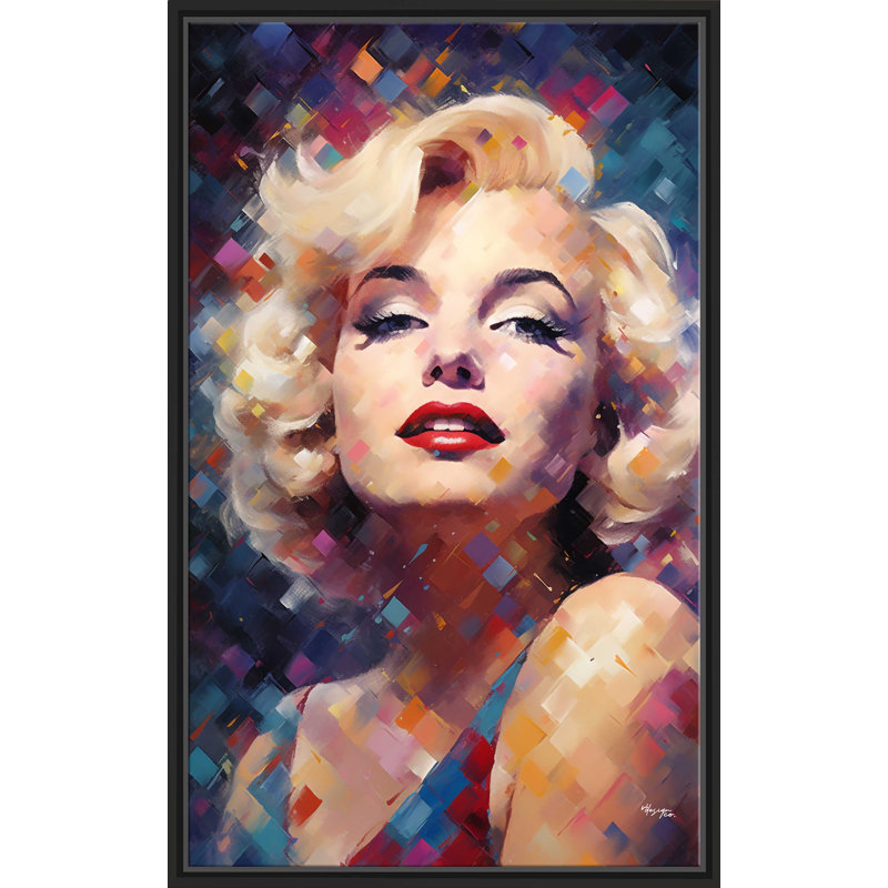 The Iconic Actress, Singer & Model, Marilyn Monroe par V2 Design Co. - Peinture sur toile à cadre flottant