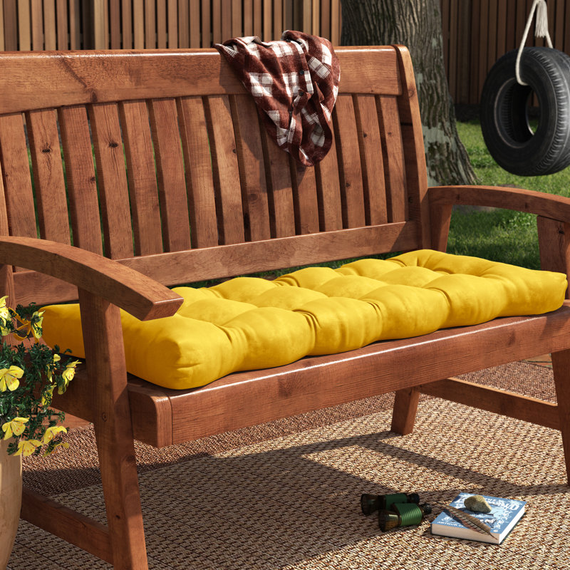 Shipton Outdoor Bench Seat Cushion, Sunbeam, 44" W x 17" D, 4"