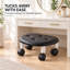 Tabouret bas à roulettes avec assise rembourrée en similicuir