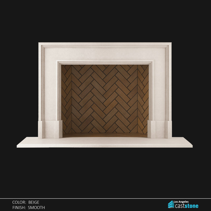Lotus Fireplace Surround, Beige Smooth