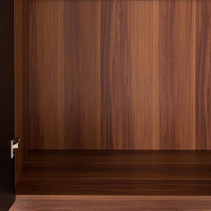 Brylene 2 Door Wardrobe, Walnut/Black High Gloss