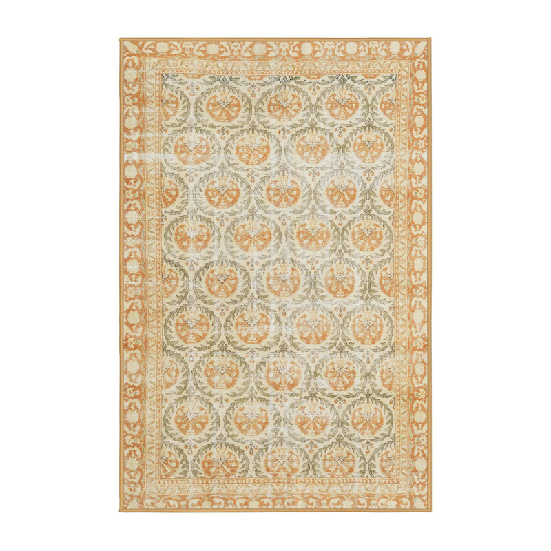 Beige arcade/Tapis décoratif grise, Rectangle 5 pi x 7 pi