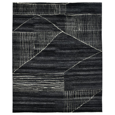 Arlington Moraccan Charcoal Hand-Knotted Area Rug