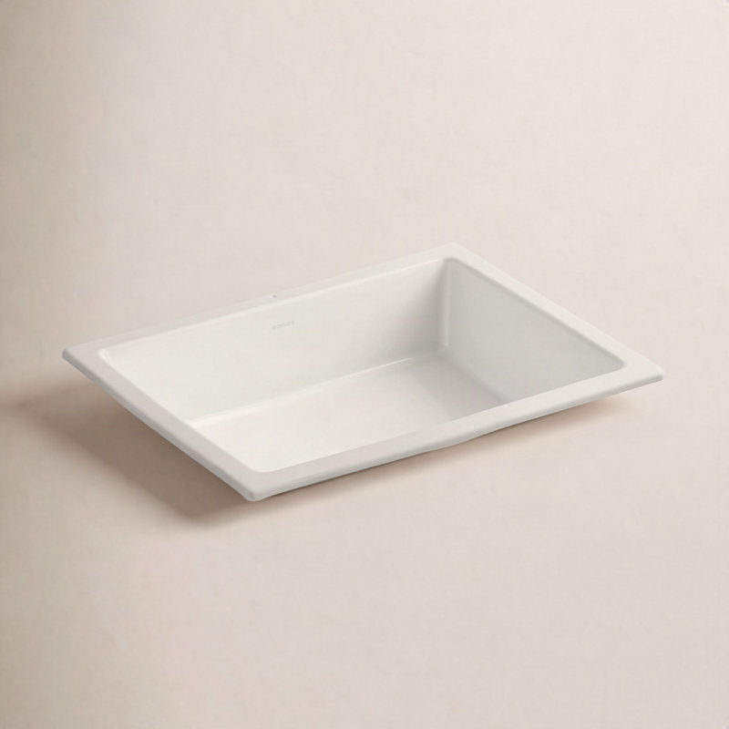Verticyl Rectangular Undermount Bathroom Sink with Overflow, Dune