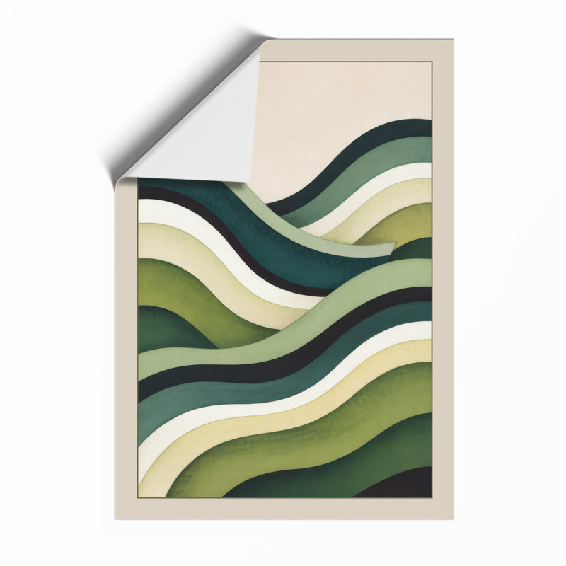 Undulating Waves Minimalist - Framed Print, A4 - 29.7 x 21.0 cm, Unframed