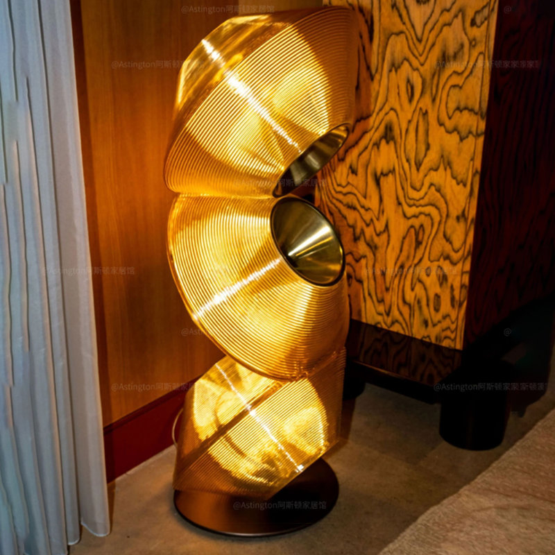 Black+Gold Metals + Resin Free form Floor Lamps
