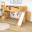 Lit superposé simple au-dessus de double avec glissade intégrée, garde-robe et rangement Woode-1066603801