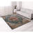 Teal Red Vintage Medallion 5' x 7' Rug for Playroom Bedroom