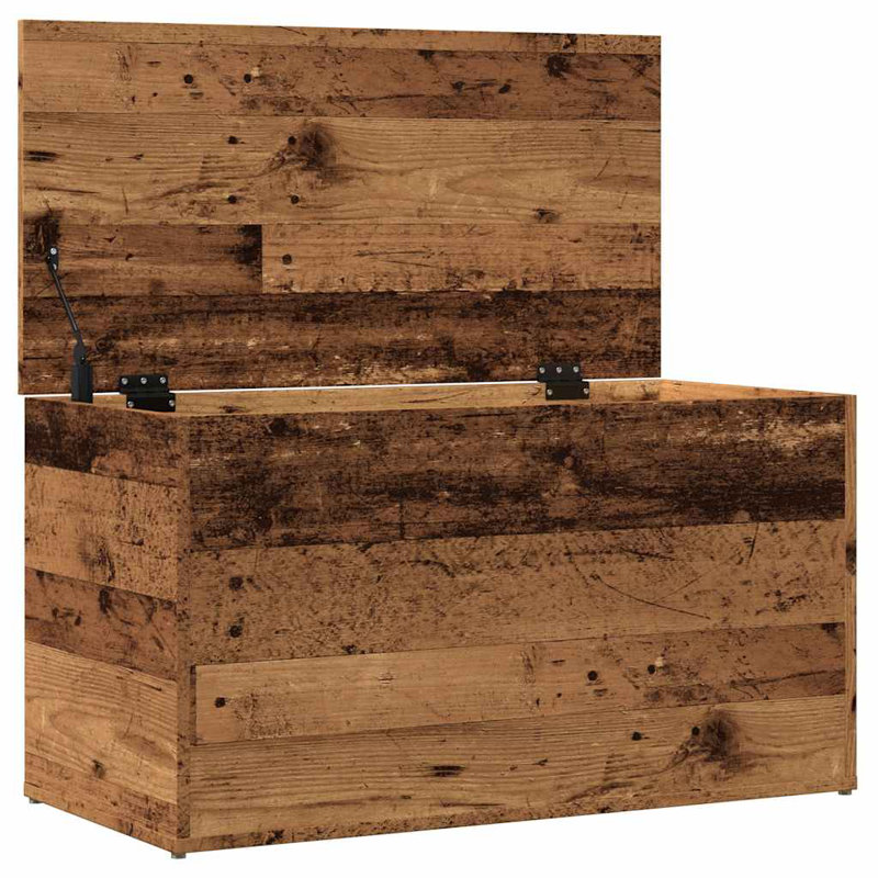 Coffre de rangement en bois d'ingénierie 33,1 x 16,5 x 18,1 po Vidaxl, Bois ancien