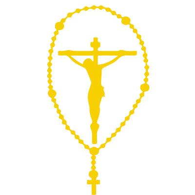 Décalcomanie murale crucifix rosary