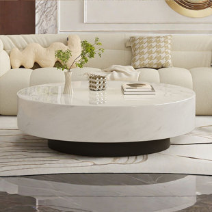 Simple luxury cream style marble coffee table