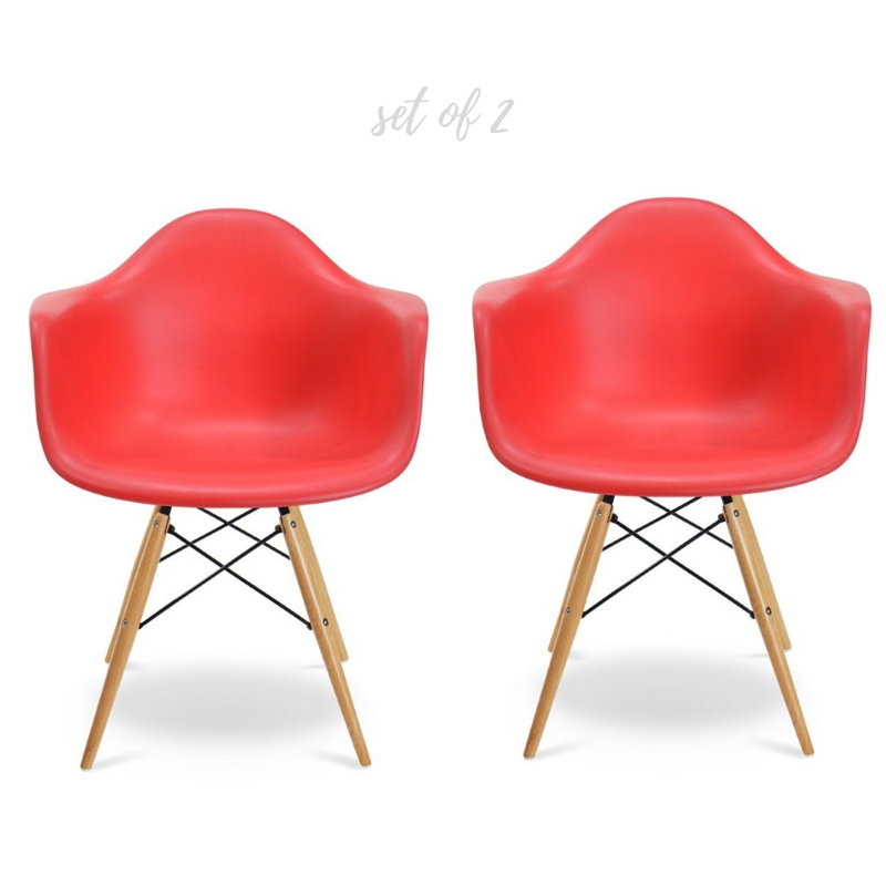 Yashoda Plastic Arm Chair, Red