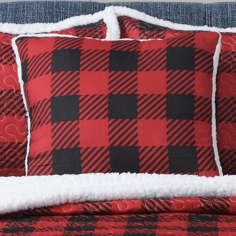 Bram Polyester Plaid Quilt, Twin Quilt + 2 Pillowcases