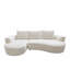 Canapé d'angle modulaire incurvé 2 pièces avec coussins, mobilier de salon minimaliste et ergonomique, assise moderne, aucun assemblage requis, canapé et méridienne, beige
