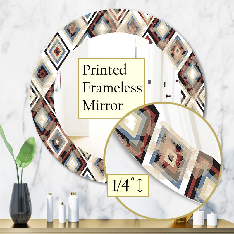 Miroir mural rétro bohémien et éclectique, H 31,5 po x l po