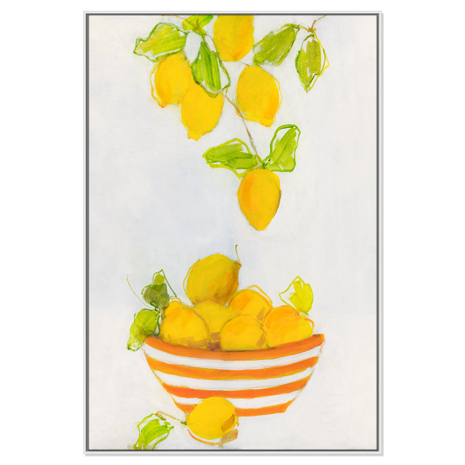 Lemonlicious by Sally Swatland - Painting Print, 61.5" H x 41.5" W x 2" D, White Framed Canvas