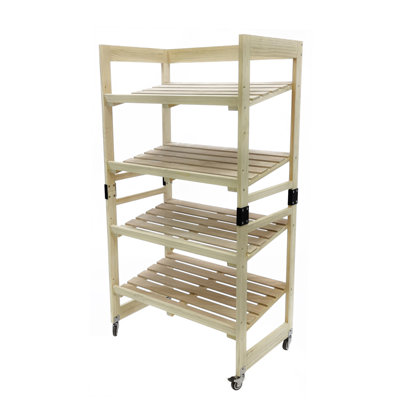 Support à pain à 4 niveaux avec support à pain inclinable en bois