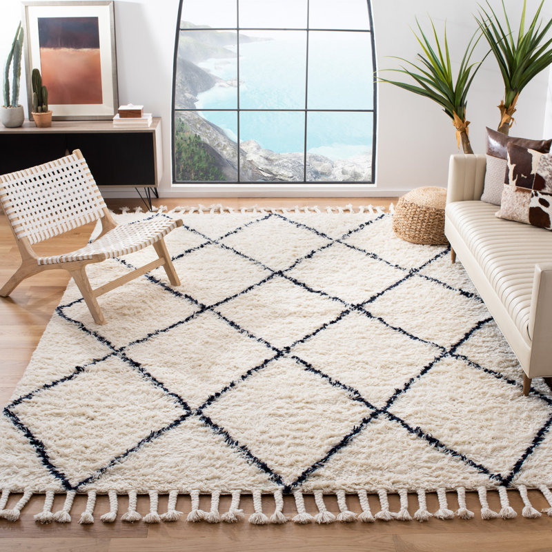 Powell Hand Woven Wool Geometric Rug, Rectangle 8' x 10'
