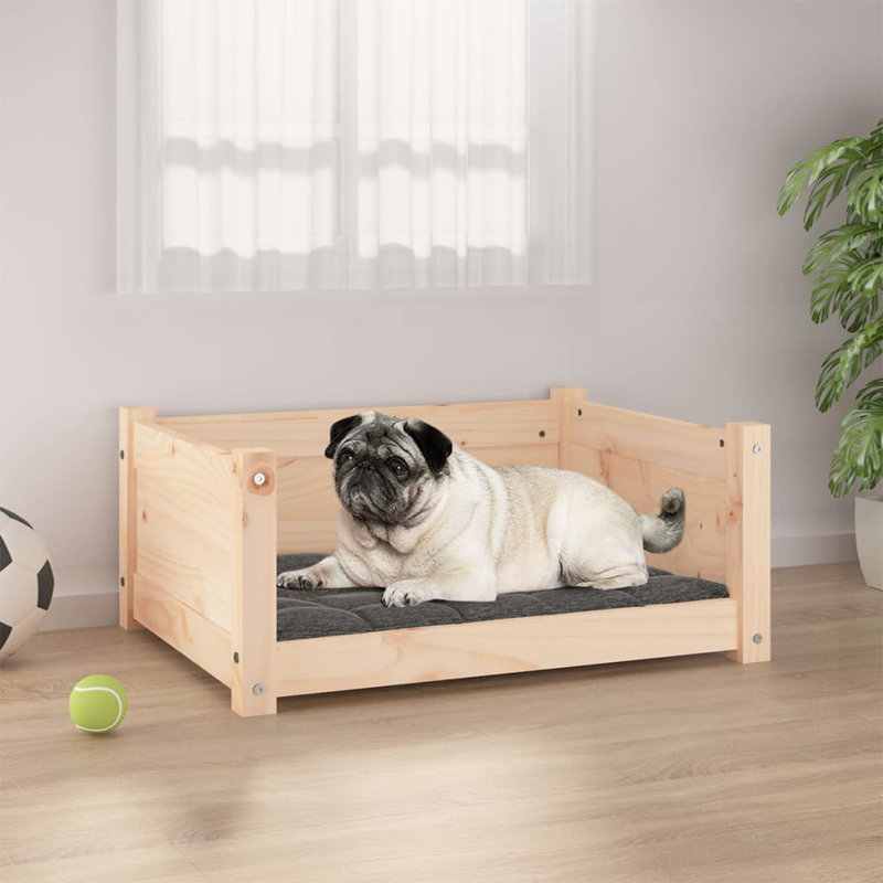 Solid Wood Pet Bed, 28cm H x 65.5cm W x 50.5cm D, Natural