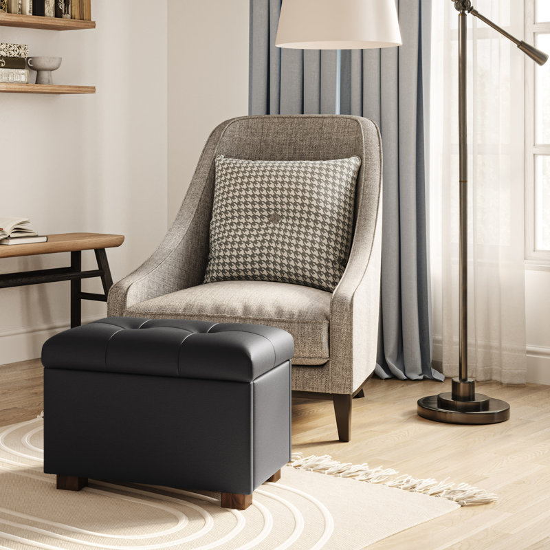 Repose-pieds de rangement en similicuir Idabel