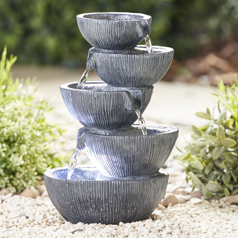 Binningup Weather Resistant Cascade Fountain with Light