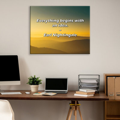 Artsy Quote "Everything begins with an idea." By Earl Nightingale Gallery Wrapped Canvas