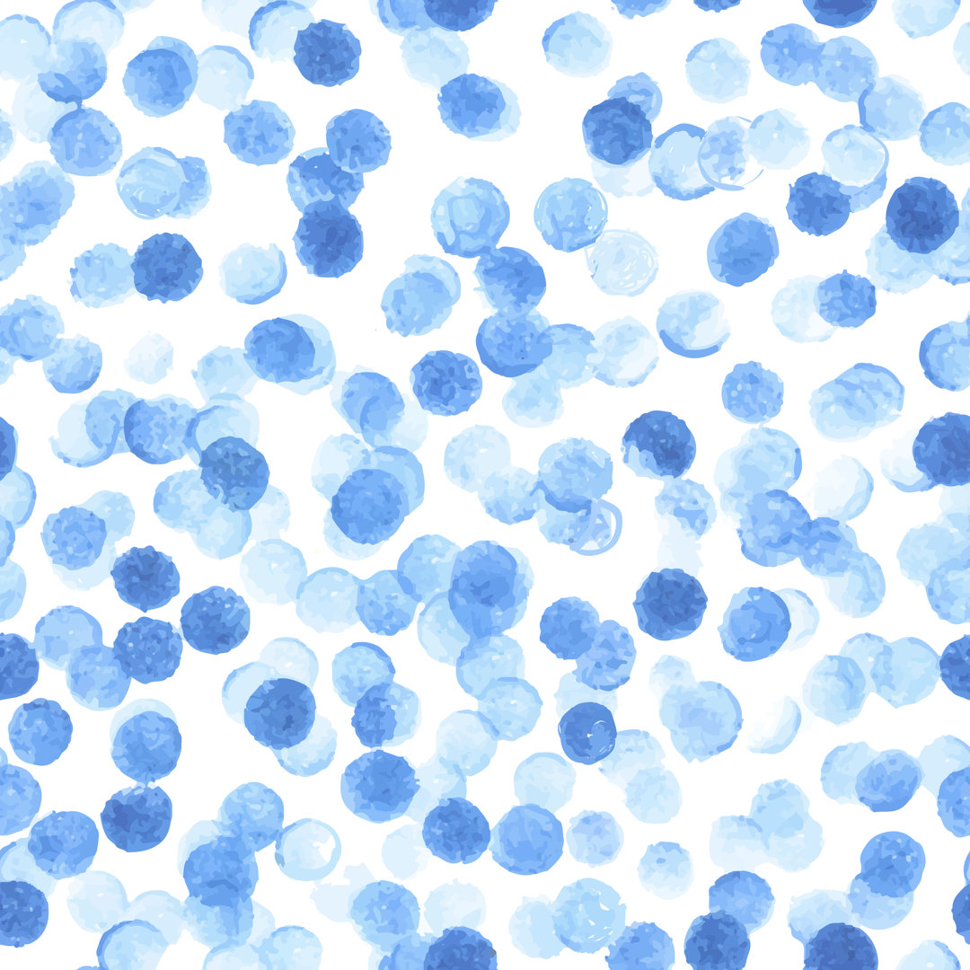 Leinwandbild Blue Dotted Background von Elinalee