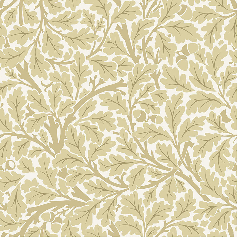 Oak Tree Floral Wallpaper Roll, Light Yellow