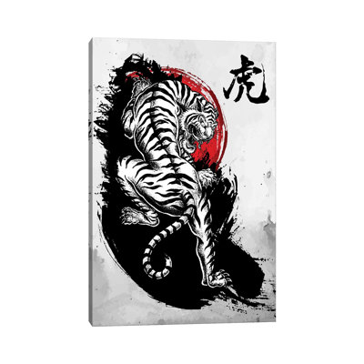 Japanese Tiger 1 Piece Wrapped Canvas Painting