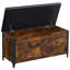 Storage Chest, Wooden Storage Trunk With Metal Frame, Entryway Shoes Bench With Cushio