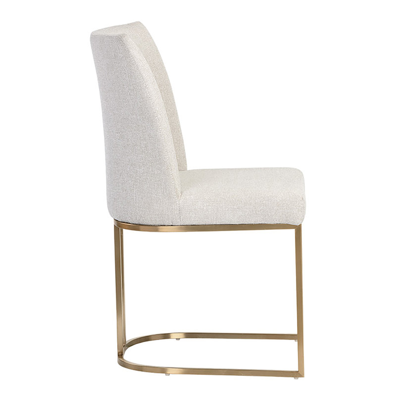 Rayla Upholstered Dining Chair, Cream Performance Basketweave
