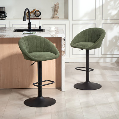 Swivel Yes Upholstered Yes Bar Stool with Steel Frame